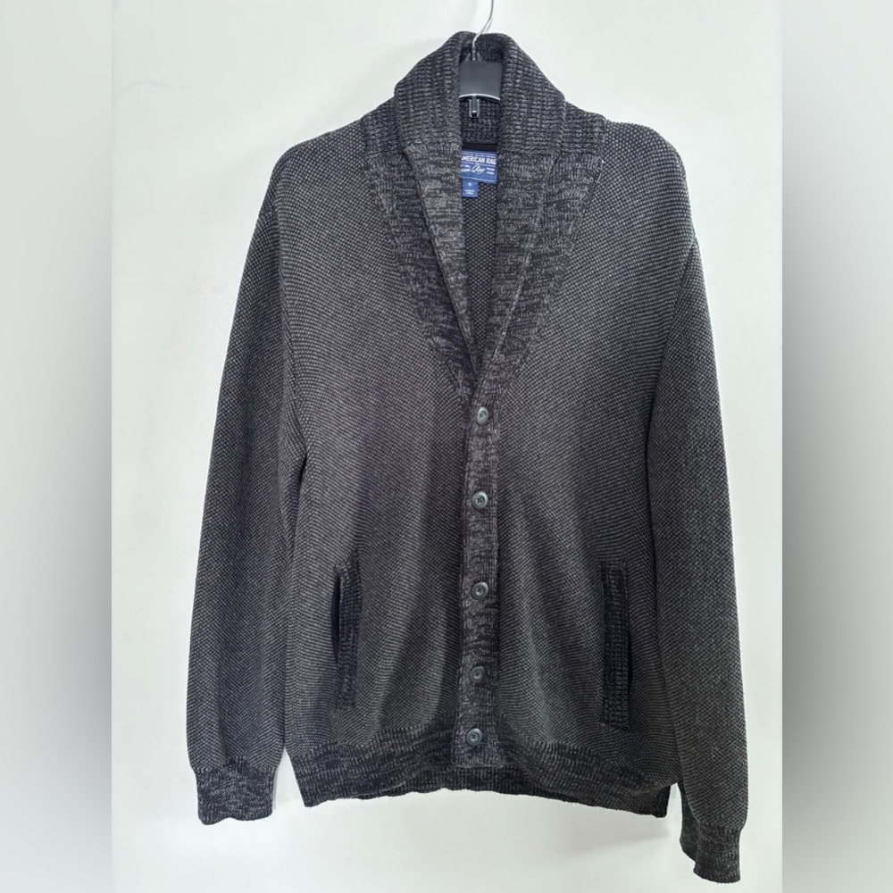 American Rag Men's Charcoal Shawl Collar‎ Button Cardigan